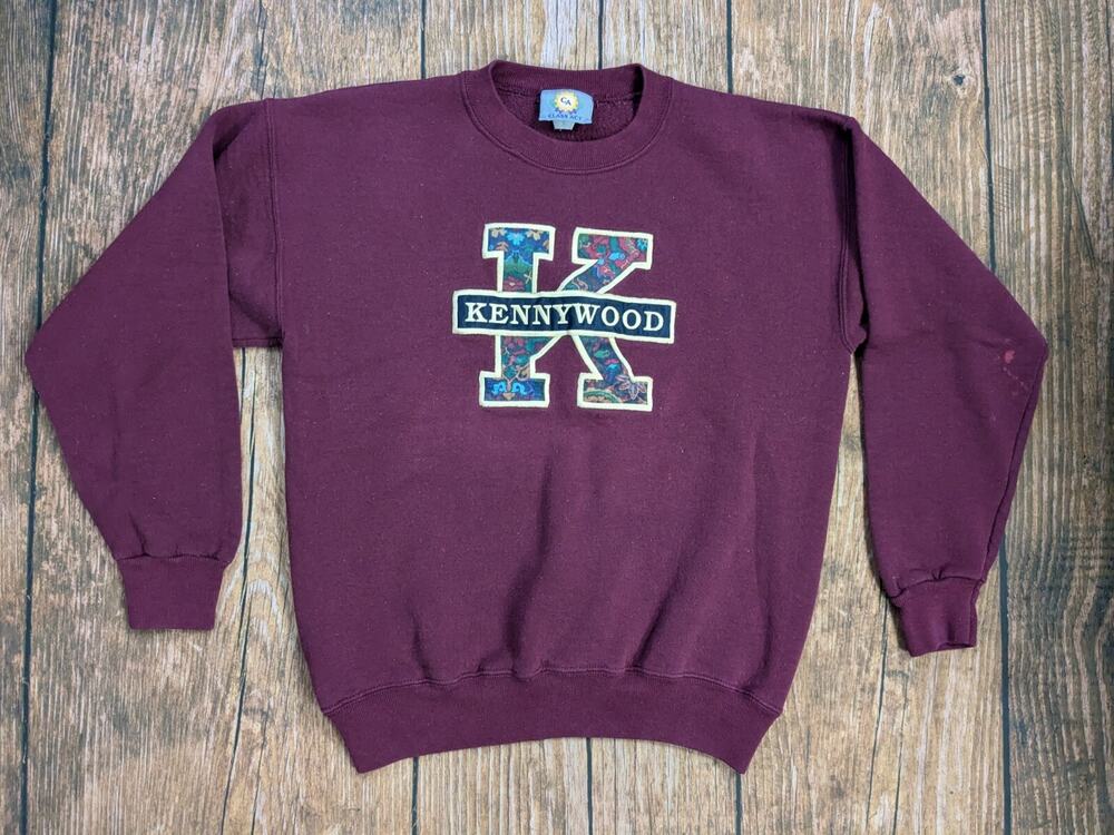 Vintage Mens Kennwood Theme Park Red Sweatshirt Monogram Size L?